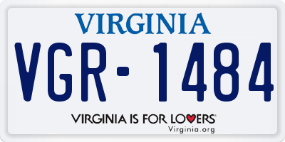 VA license plate VGR1484