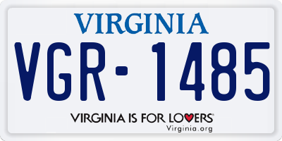 VA license plate VGR1485