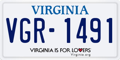 VA license plate VGR1491