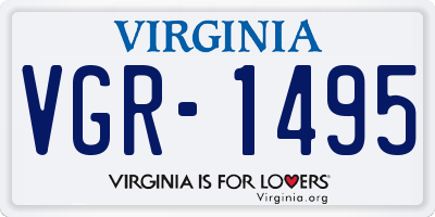 VA license plate VGR1495
