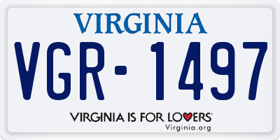 VA license plate VGR1497