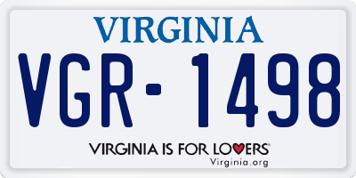 VA license plate VGR1498