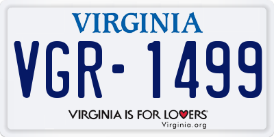 VA license plate VGR1499