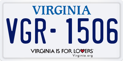 VA license plate VGR1506