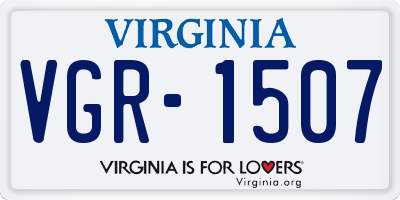 VA license plate VGR1507