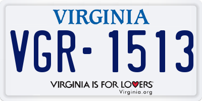 VA license plate VGR1513