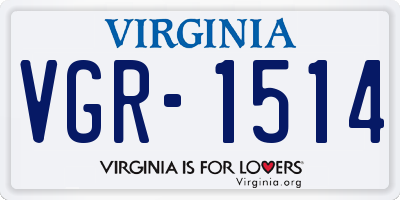 VA license plate VGR1514