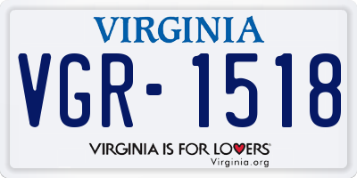 VA license plate VGR1518
