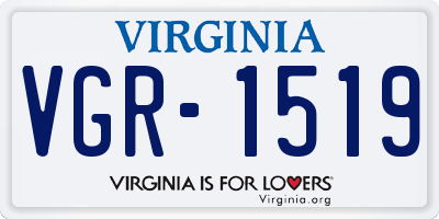 VA license plate VGR1519