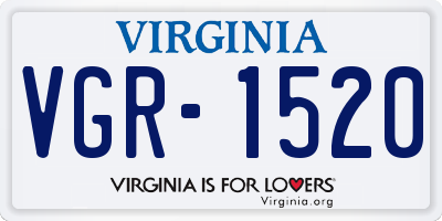 VA license plate VGR1520