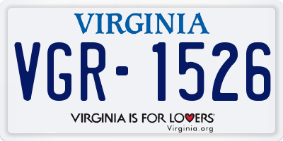 VA license plate VGR1526