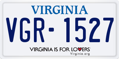 VA license plate VGR1527