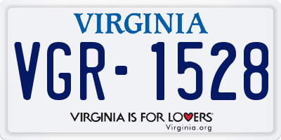 VA license plate VGR1528
