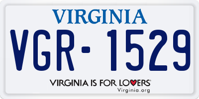 VA license plate VGR1529