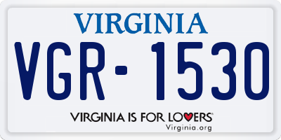 VA license plate VGR1530