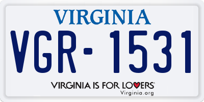 VA license plate VGR1531