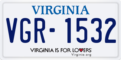 VA license plate VGR1532