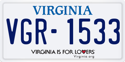VA license plate VGR1533