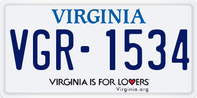 VA license plate VGR1534