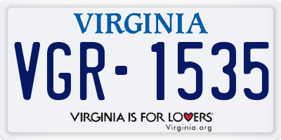 VA license plate VGR1535