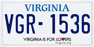 VA license plate VGR1536