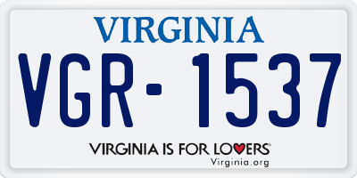 VA license plate VGR1537