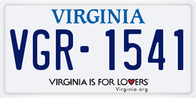 VA license plate VGR1541