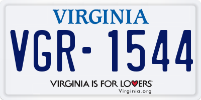 VA license plate VGR1544
