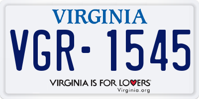 VA license plate VGR1545