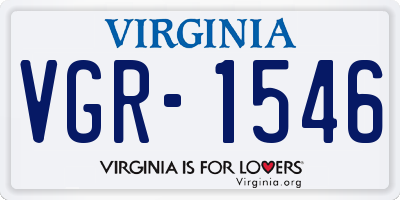 VA license plate VGR1546