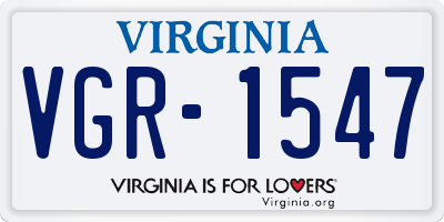 VA license plate VGR1547