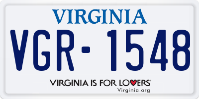 VA license plate VGR1548