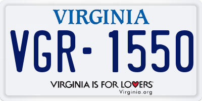 VA license plate VGR1550