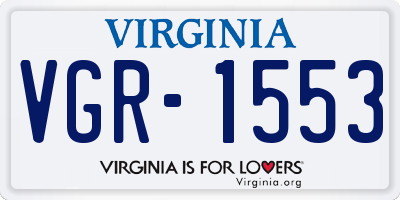 VA license plate VGR1553