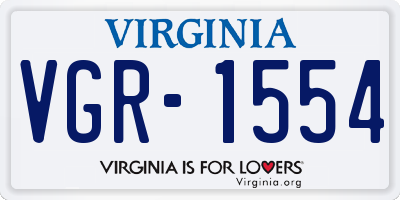 VA license plate VGR1554