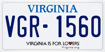 VA license plate VGR1560