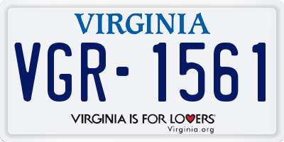 VA license plate VGR1561