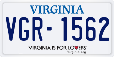 VA license plate VGR1562