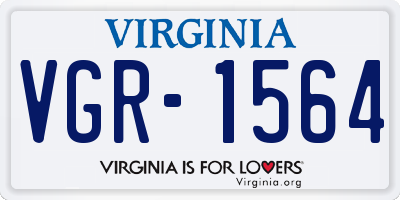VA license plate VGR1564
