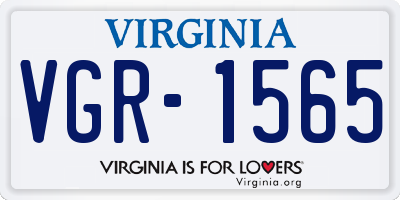 VA license plate VGR1565
