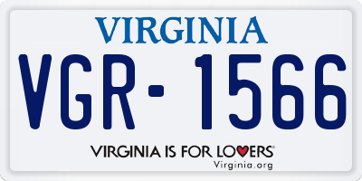 VA license plate VGR1566