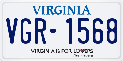 VA license plate VGR1568