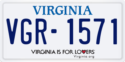 VA license plate VGR1571