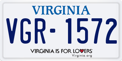 VA license plate VGR1572