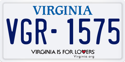 VA license plate VGR1575