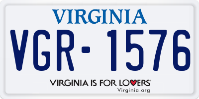 VA license plate VGR1576