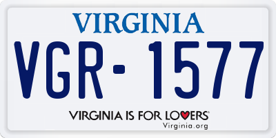 VA license plate VGR1577
