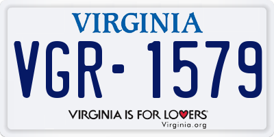 VA license plate VGR1579