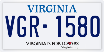 VA license plate VGR1580