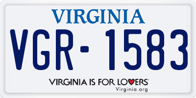 VA license plate VGR1583